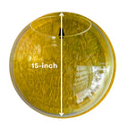 Wall Mount 15-inch Yellow Round Shape Fish Bowl – Without Stand | Modern Aquarium for Home, Office & Café Décor | Space Saving & Compact Design | Elegant Fish Tank & Plant Terrarium