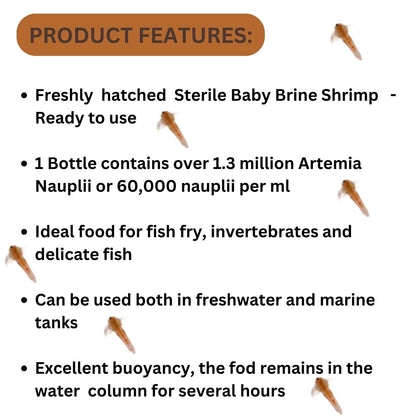 ON+ Instant Baby Brine Shrimp Ready to Use Fish Food (Original from Tunai Store) | Freshly Hatched Artemia (20gms, Baby Brine Shrimp)