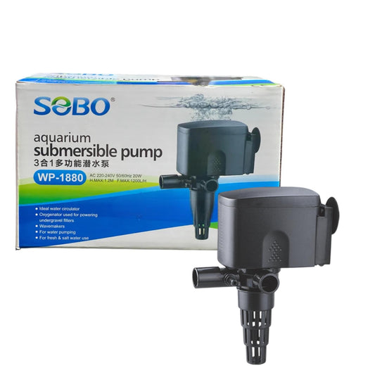 S0B0 WP-1880 Power Head for Aquarium Fish Tank | Powerful Water Circulation for Strong and Consistent Flow | Ideal for Marine and Fresh Water | Power: 20W | F.Max: 1200L/H | Original from Tunai Store
