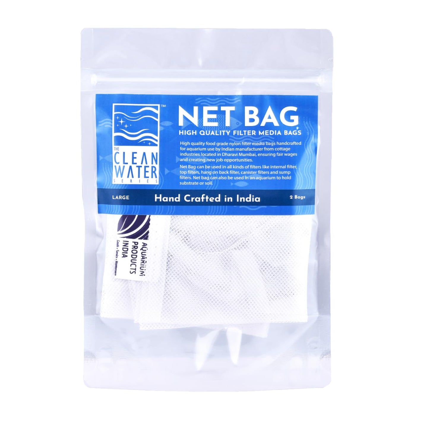 The Clear Water Series Net Bag for Aquarium Filter Media, Durable Bags to Hold Biological and Chemical Filter Media (Medium (Pack of 3))