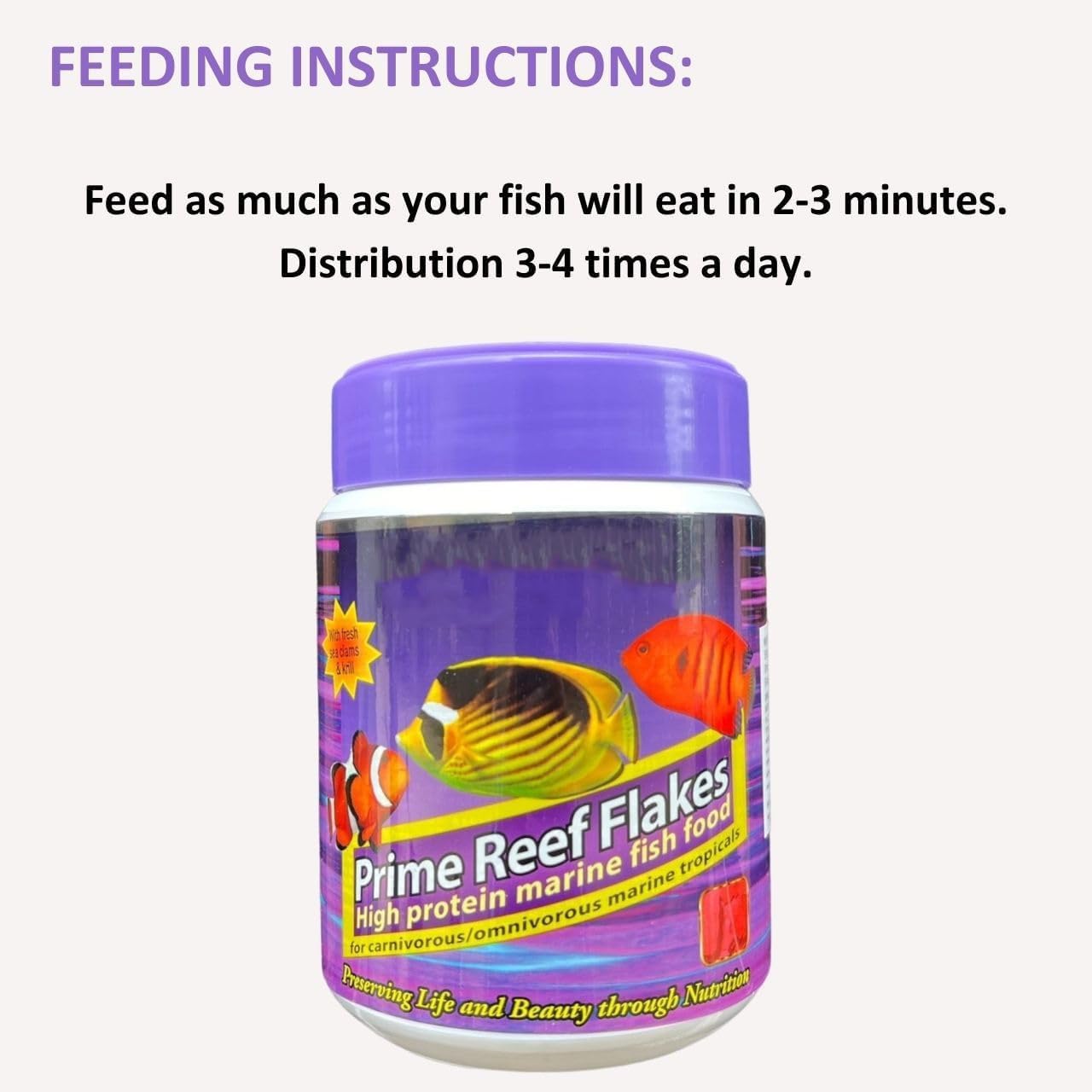 ON+ Prime Reef Flakes High Protein Marine Fish Food | 34g | Originally from TUNAI Store