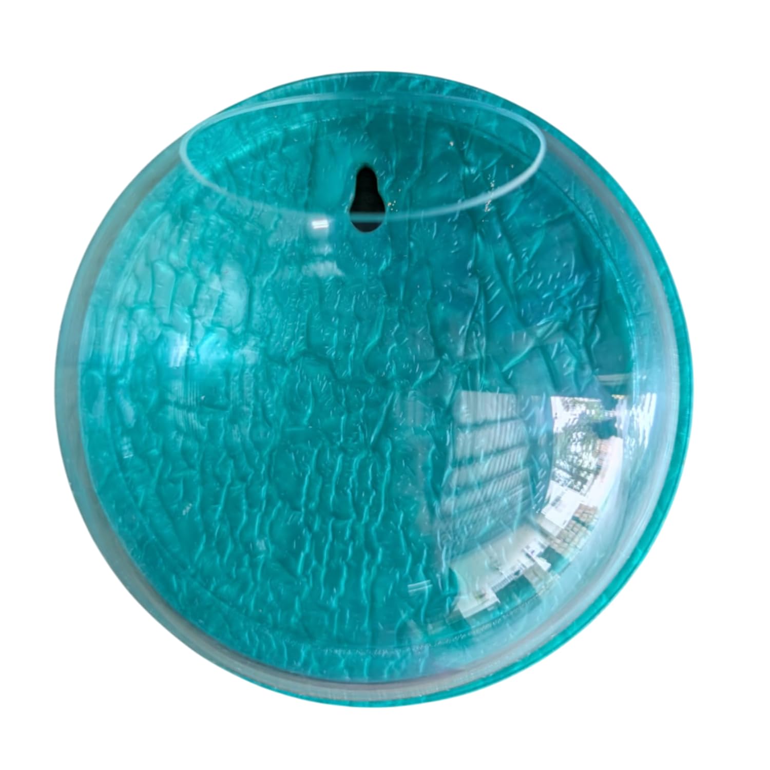 Wall Mount 12-inch Grey Round Shape Fish Bowl – Without Stand | Modern Aquarium for Home, Office & Café Décor | Space Saving & Compact Design | Elegant Fish Tank & Plant Terrarium