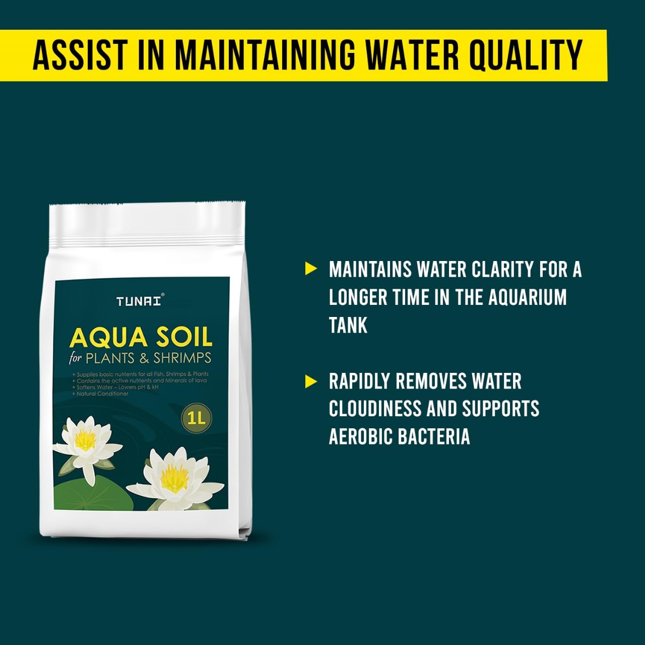 Tunai Shrimp and Planted Aquarium Soil |1 Liter| Fortified with Rich Source of Lava from Japan, Assist in Setting Ideal Habitat for Fish, Cherry Shrimps, and Snails