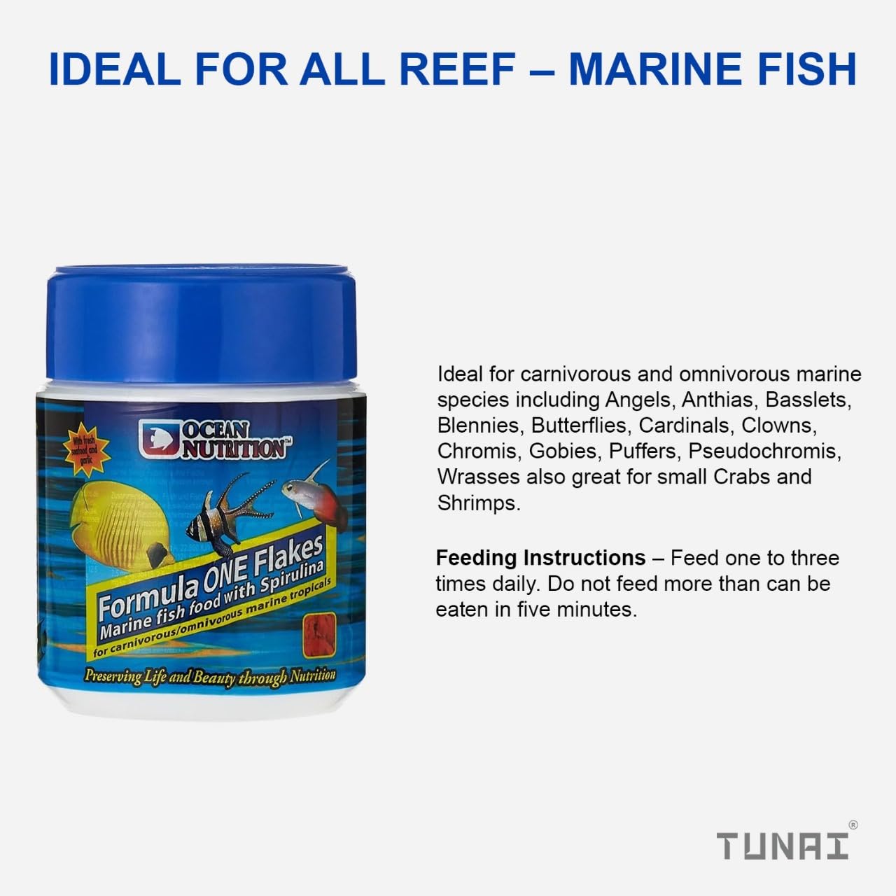 Ocean Nutrition (Original from Tunai Store) Formula One Flakes Marine Fish Food with Spirulina |156g| 55% Rich Protein for Carnivorous/Omnivorous Marine Tropicals