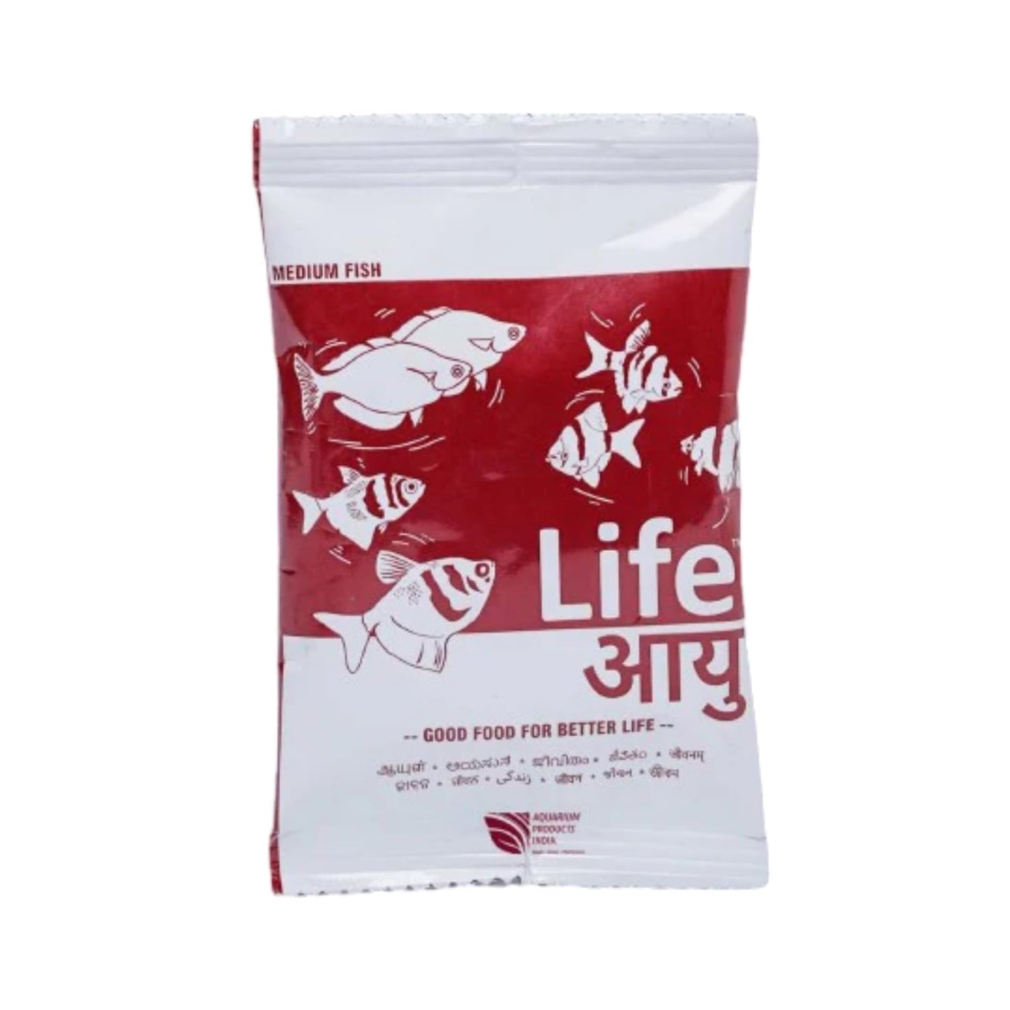 Life AAYU Red Fish Food (Pack of 2, 30g X 2) | Ayurvedic Color Booster with Anchovy & Paprika | (Medium, 30 GMS),