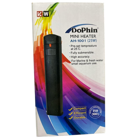 Dophin AH1001 25W Submersible Mini Heater | Fully Submersible | Suitable for Both Fresh and Marine Water | Suitable for Tank Size 30L | (Original from Tunai Store)