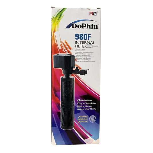 Dophin 980F Internal Filter for Aquarium Fish Tank | Completely Submersible Motor | Output: 1550/1550 L/H | Suitable for Fish Tank Size 300L | (Original from Tunai Store)