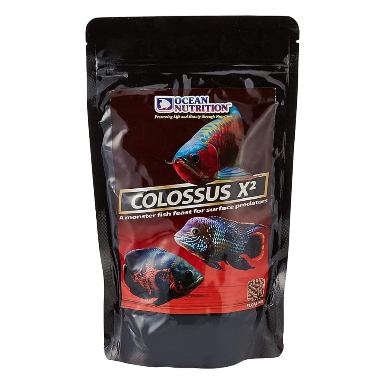 ON+ Colossus X2 Floating Protein Sticks Fish Food (Original from Tunai Store) | A Monster Fish Feast for Oscar, Cichlids, Arowana, Red Parrot & Other Monster Fish (500gms, Floating Sticks)