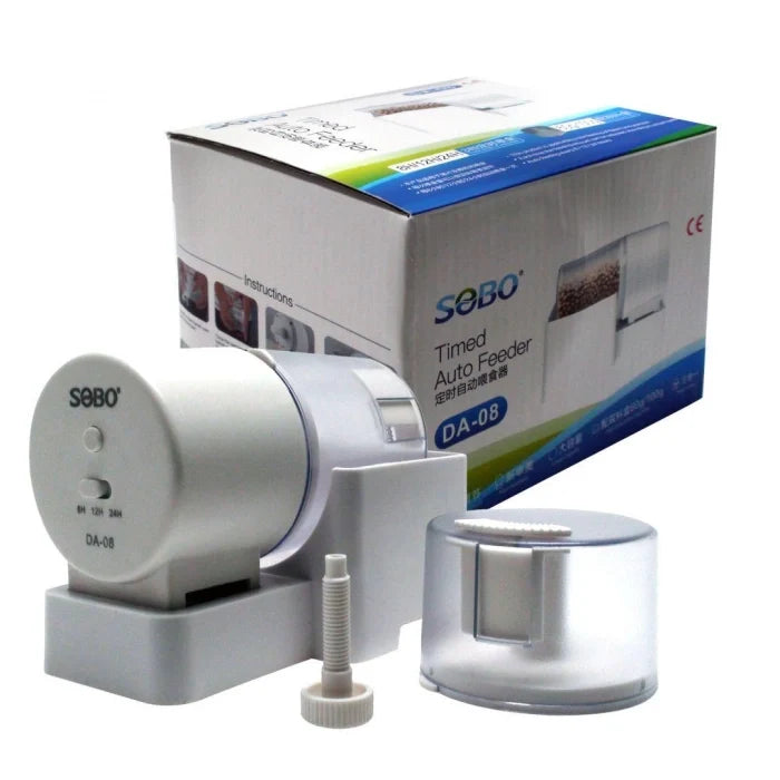 S0B0 DA-08 Timed Auto Feeder for Aquarium Fish Tank | Suitable for Food Flakes and Granules | Auto Feeding Every 9/12/24 Hours
