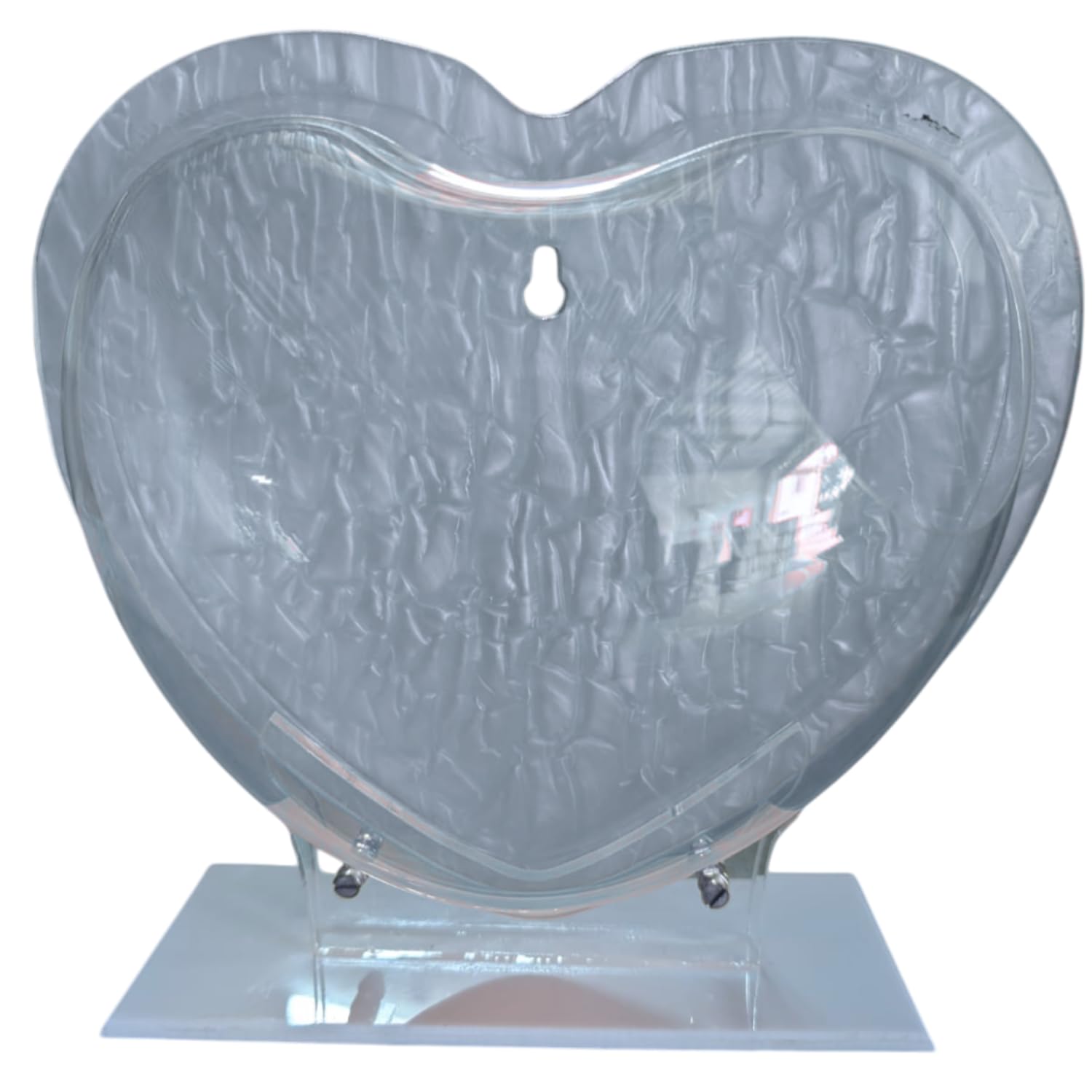 Wall Mount 9-inch Grey Heart Shape Fish Bowl – with Stand | Modern Aquarium for Home, Office & Café Décor | Space Saving Design | Elegant Fish Tank & Plant Terrarium | Compact Design
