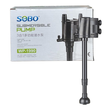 S0B0 WP-1990 Power Head for Aquarium FIsh Tank | Powerful Water Circulation for Strong and Consistent Flow | Ideal for Marine and Fresh Water | Power: 15W | F.Max: 1000L/H | Original from Tunai Store