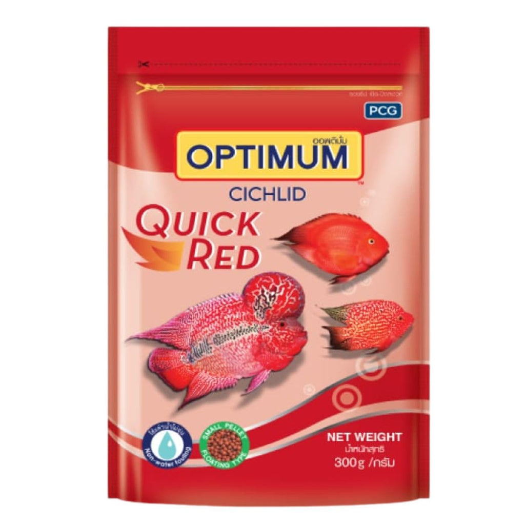 Optimum Cichild Quick Red Fish Food (Original from Tunai Store) (300g, Small Pellets)