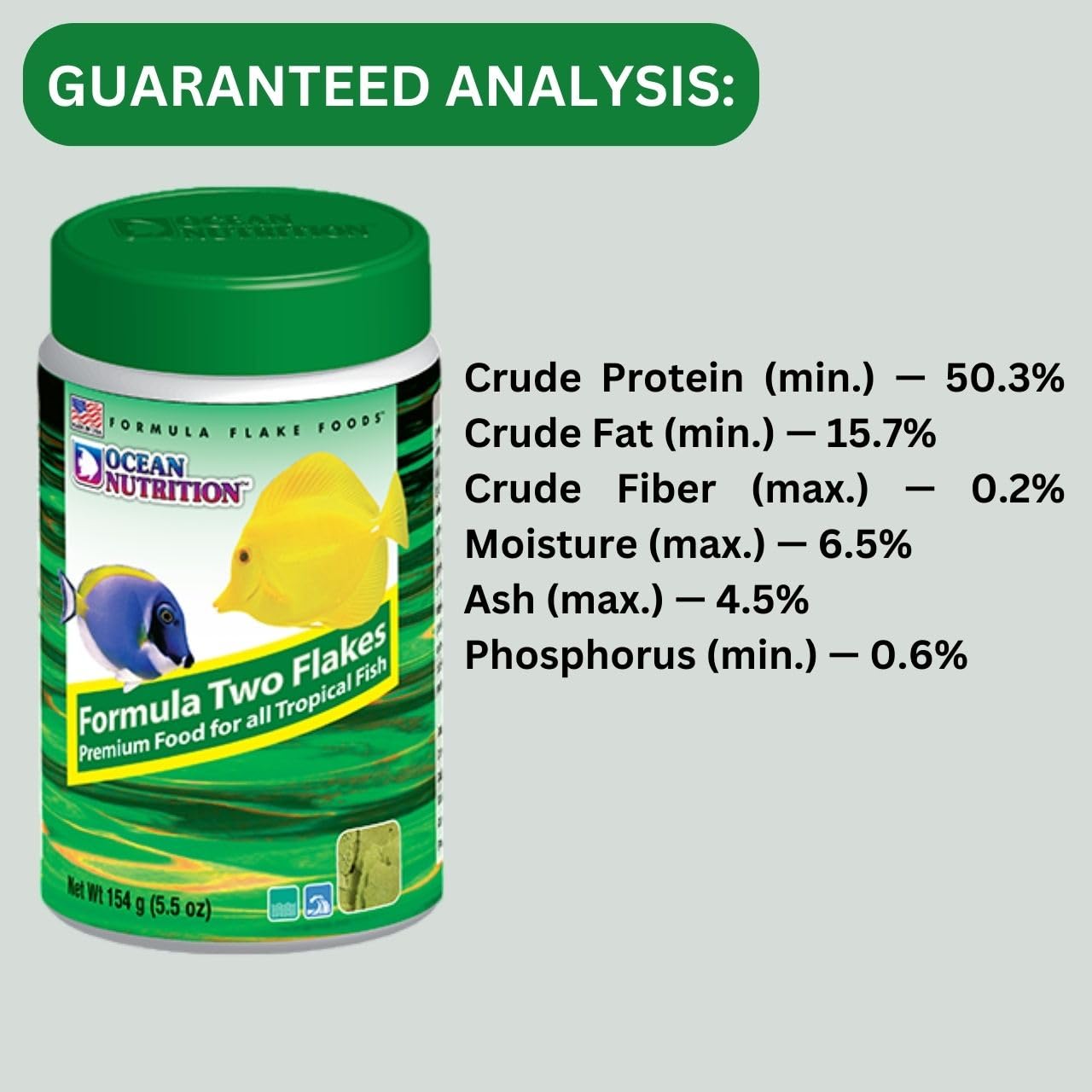 ON+ Formula Two Flakes Fish Food (Original from Tunai Store) | Premium Flake Food for All Tropical Fish (156gms, Flake)