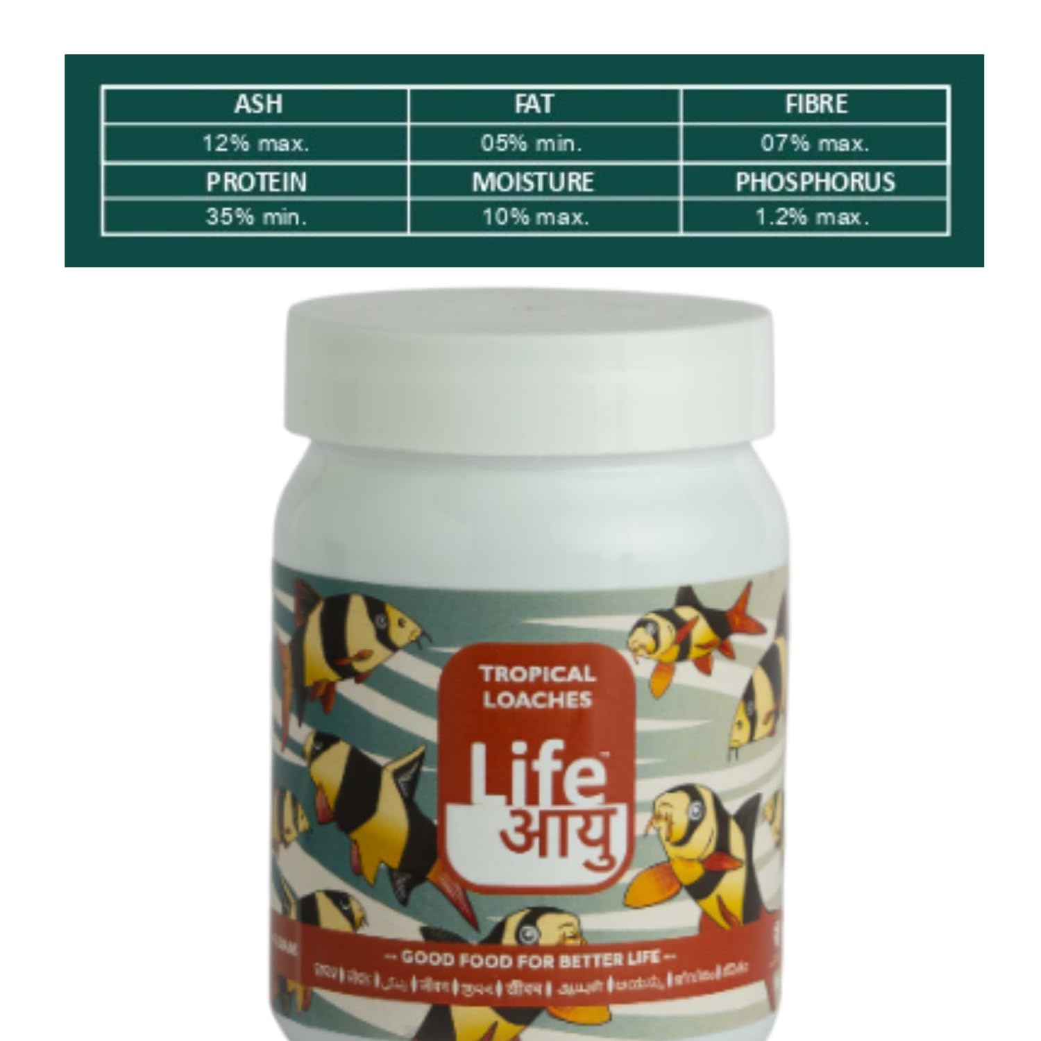 Life Aayu Tropical Loaches Aquarium Fish Food | Immunity Boost, High Protein, Humic-Enriched Diet (45 GMS)