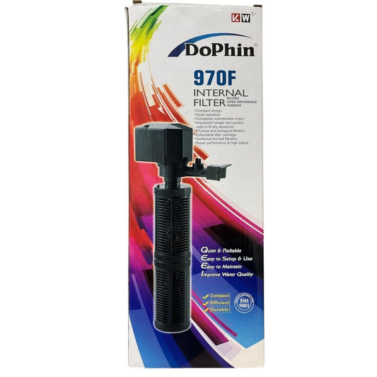 Dophin 970F Internal Filter for Aquarium Fish Tank | Completely Submersible Motor | Output: 1400/1500 L/H | Suitable for Fish Tank Size 180L | (Original from Tunai Store)