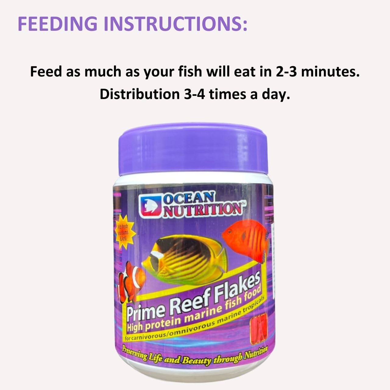 ON+ Prime Reef Flakes High Protein Marine Fish Food | 71g | Originally from TUNAI Store