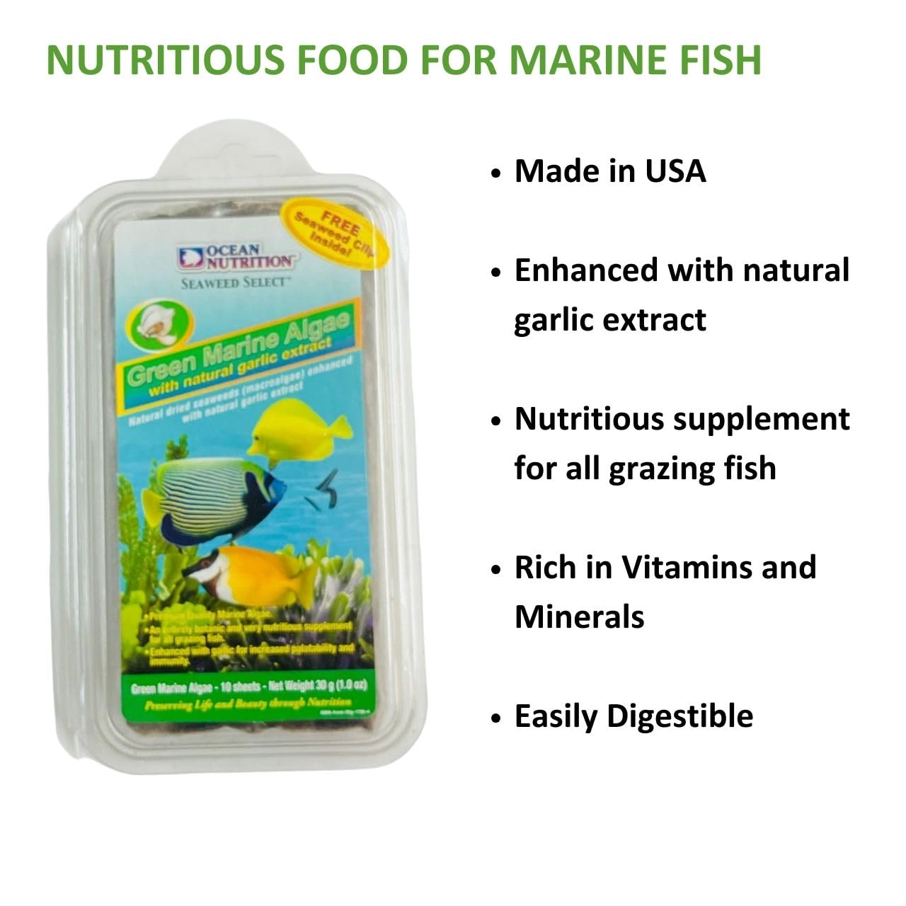 ON+ Green Marine Algae with Natural Garlic Extract 30g | Originally from TUNAI Store