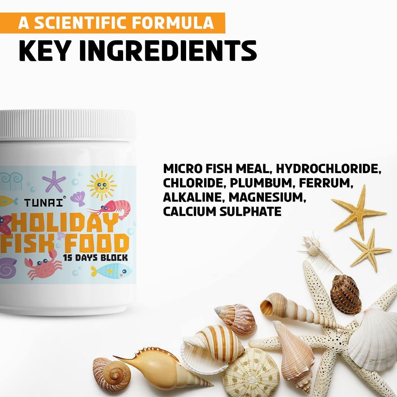 TUNAI Holiday All Life Stages Fish Food | Four Blocks | Fortified with Nutrients Each Block Lasts 4 Days Perfect Vacation Food for All Tropical Fish - 1 Count