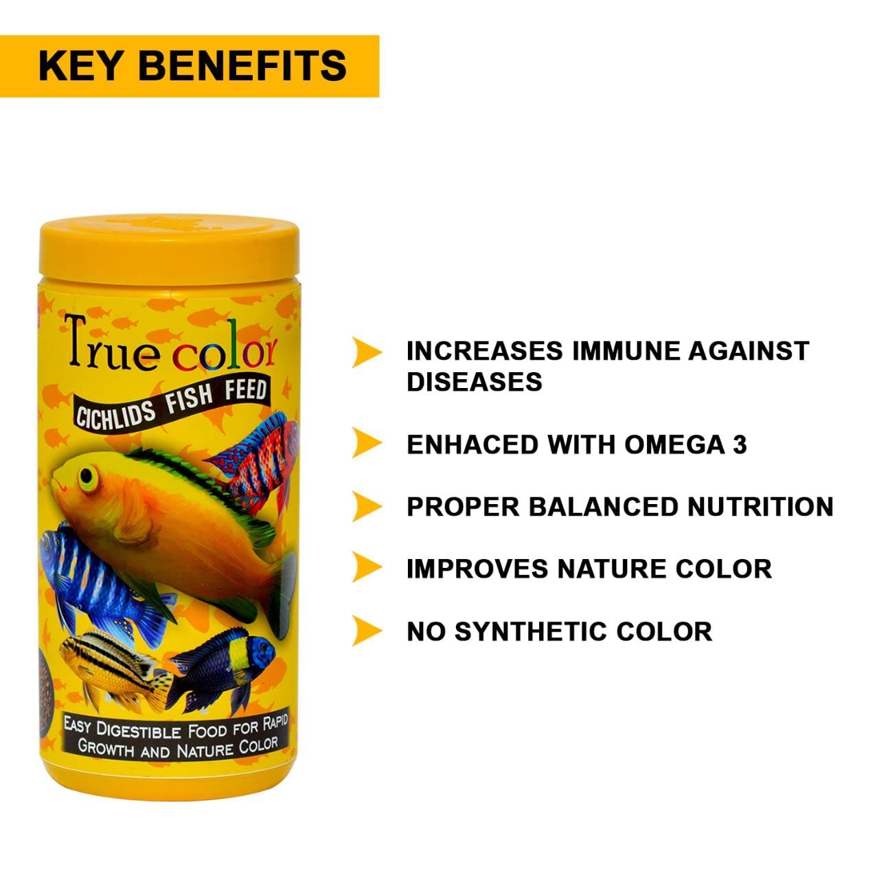 TUNAI SF+ True Color Fish Food for Cichlids|700g|Fortified with 40% Protein, Boost Color and Growth, All Life Stages, pellet