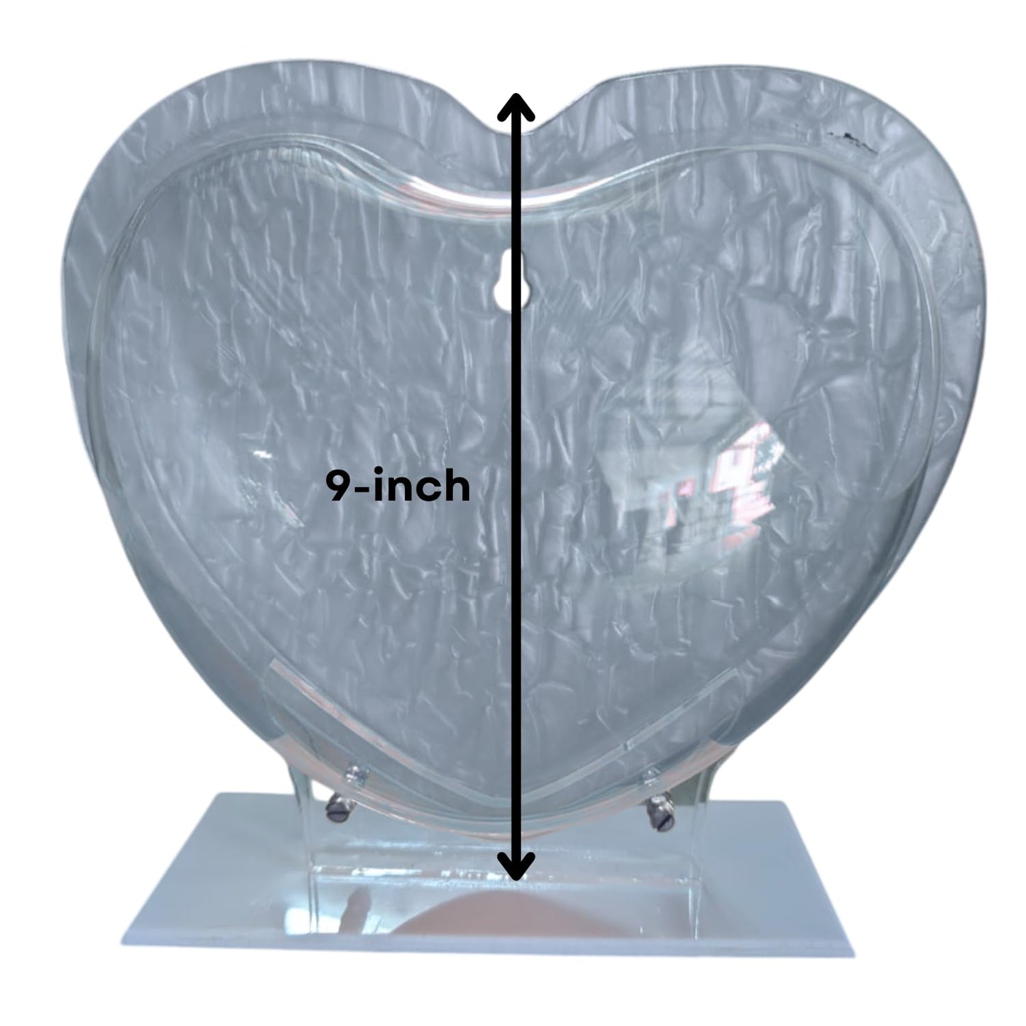 Wall Mount 9-inch Grey Heart Shape Fish Bowl – with Stand | Modern Aquarium for Home, Office & Café Décor | Space Saving Design | Elegant Fish Tank & Plant Terrarium | Compact Design