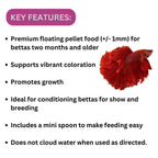ON+ Atison's Betta PRO Fish Food (Original from Tunai Store) | Ideal Pellet for All Bettas Growing and Conditioning (75gms, Floating Pellets)