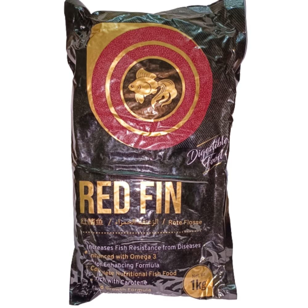 Imported Special Aquarium Fish Food 1kg High Nutritious & Specially Made for Optimal Growth & Health Redfin Mini Pellet Feed by Petish