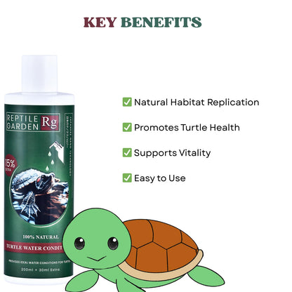 Reptile Garden Turtle Water Conditioner | Ideal Care for Aquatic Turtles | Supports Overall Health and Vitality (200 ml + 30 ml)
