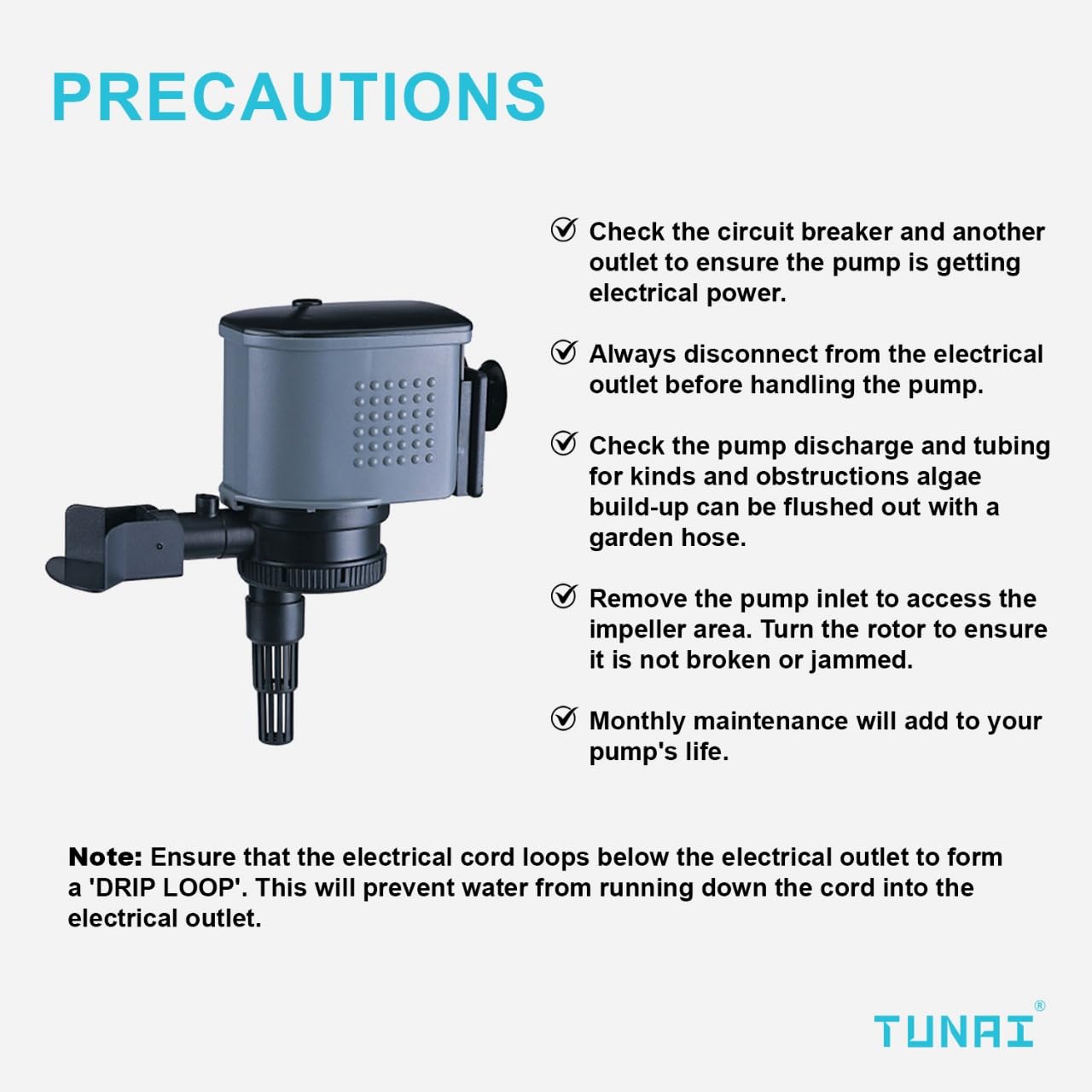 TUNAI AT-203 Submersible Power Head for Aquarium Fish Tank (Power Head Only, AT-203)