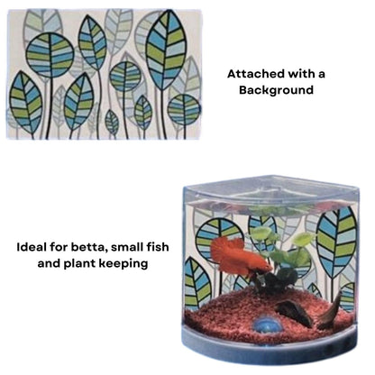 TUNAI Dophin T201 Mini Aquarium Fish Tank | Changeable Light | Elegant and Stylish Design | Ideal for Betta, Small Fish and Plant Keeping |Capacity - 1.4L Fish Tank (Original from Store)