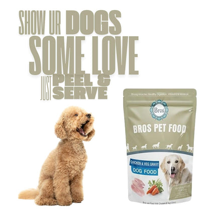 SF+ Bros Pet Dog Food | Pack of 12 | Natural Food for Dogs | Enhanced with Vitamins, Minerals and Other Nutrients (80gms, Chicken & Veg)