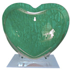 Wall Mount 9-inch Green Heart Shape Fish Bowl – with Stand | Modern Aquarium for Home, Office & Café Décor | Space Saving Design | Elegant Fish Tank & Plant Terrarium | Compact Design