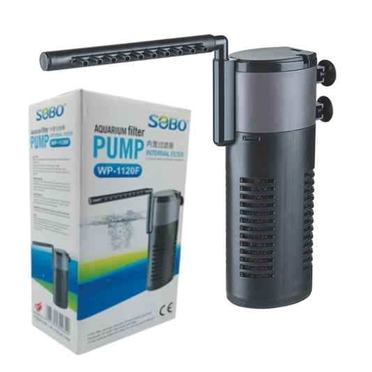 S0B0 WP-1120F Internal Filter for Aquarium Fish Tank | Completely Submersible | Absorbs Dirt & Clears the Water | For Fresh & Marine Water Tank | Power: 20W | F.Max: 900L/H | Original from Tunai Store