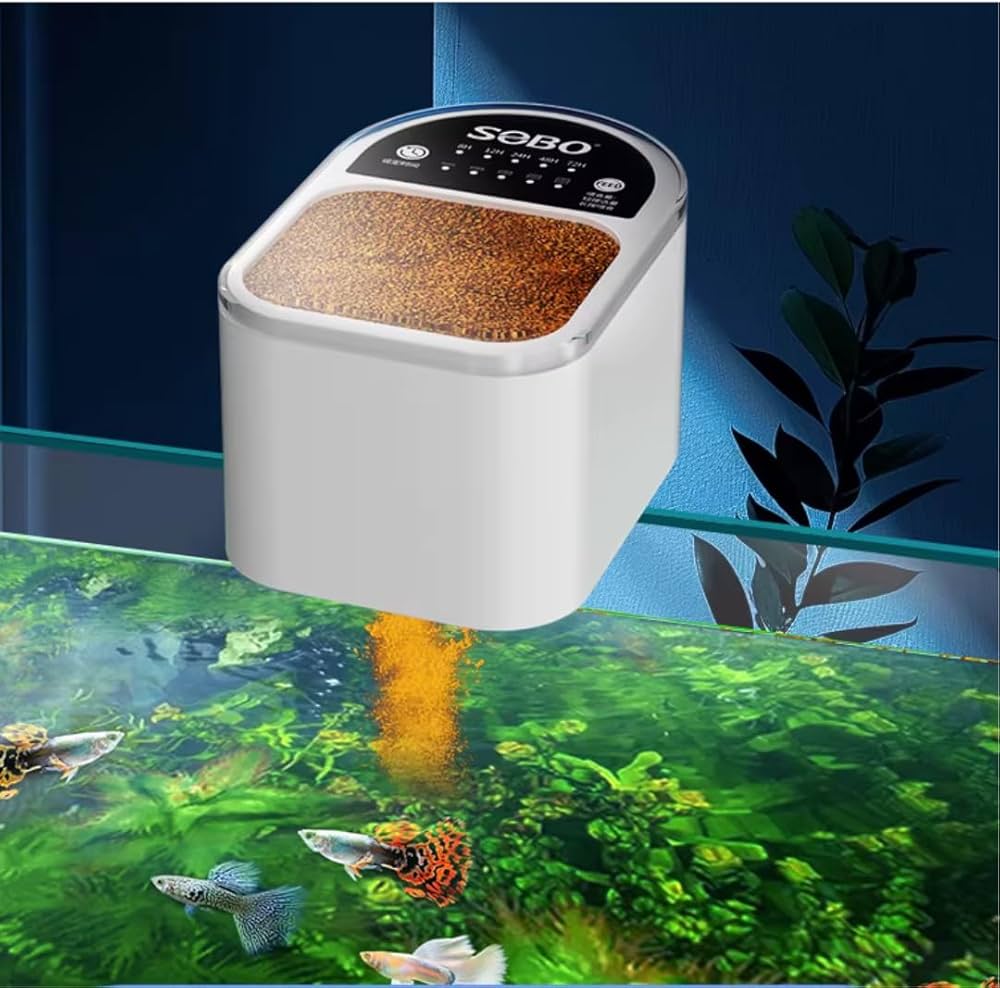 SOBO DA-06 Timed Auto Feeder for Aquarium Fish Tank Suitable for Food Flakes and Below 2mm Granules Auto Feeding Every 9/12/24/48/72 Hours