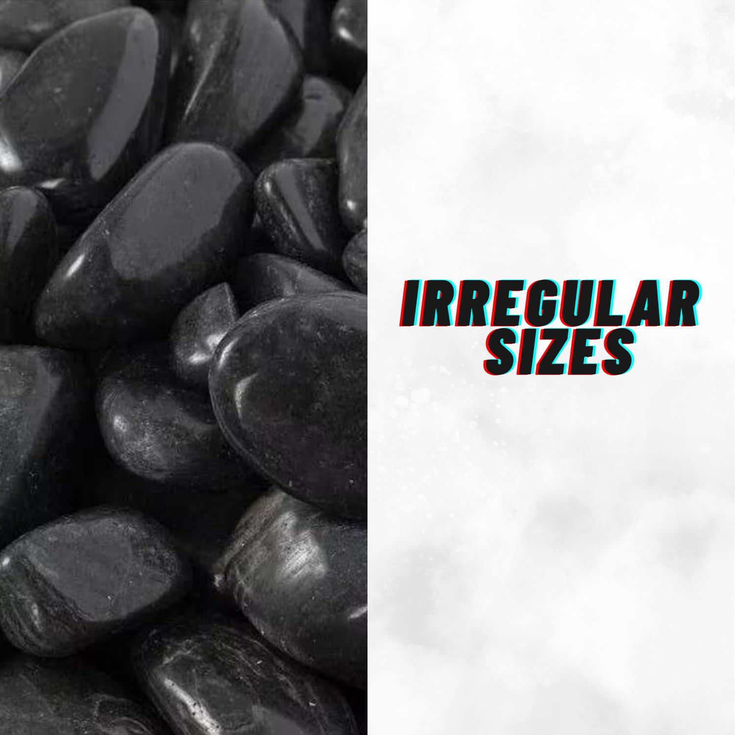 TUNAI Pebble Stones Substrate for Fish Tank, Aquarium, Terrarium, Paludarium (1KG) for Office and Home Decor, Plants and Other Purpose (Black Only, Standard)