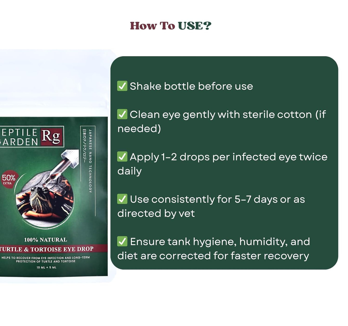 Turtle & Tortoise Eye Drop | Veterinary-Grade Reptile Eye Care for Infections, Irritation & Long-Term Protection (10 ml + 5 ml)
