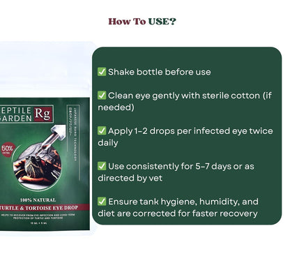 Turtle & Tortoise Eye Drop | Veterinary-Grade Reptile Eye Care for Infections, Irritation & Long-Term Protection (10 ml + 5 ml)