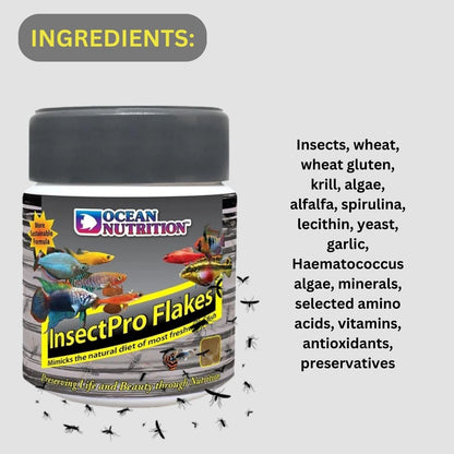 ON+ InsectPro Flakes Fish Food (Original from Tunai Store) | Mimicks The Natural Diet of Most Freshwater Fish (34gms, Flake)