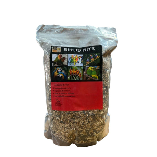 SF+ Birds Bite Natural Seeds Pet Birds Food | Offers Essential Nutrients | Suitable for African Love Birds, Conures, Budgerigar, Finch and Macaws (800gms, Natural Seeds)