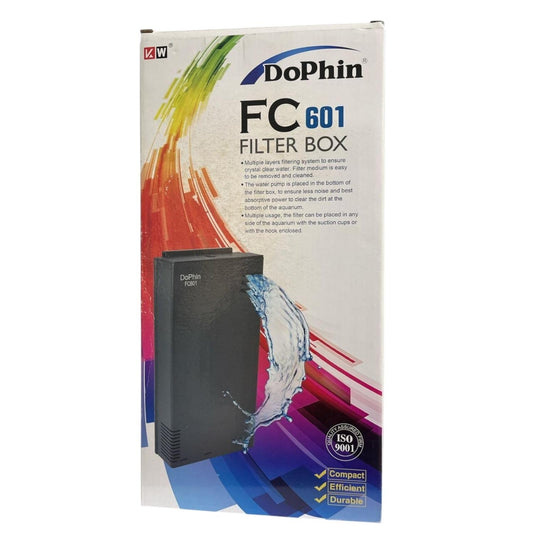 TUNAI Dophin FC-601 Internal Filter Box for Aquarium Fish Tank | Suitable for Both Fresh and Marine Water | Output: 670L/H | Suitable for Tank Size 130L