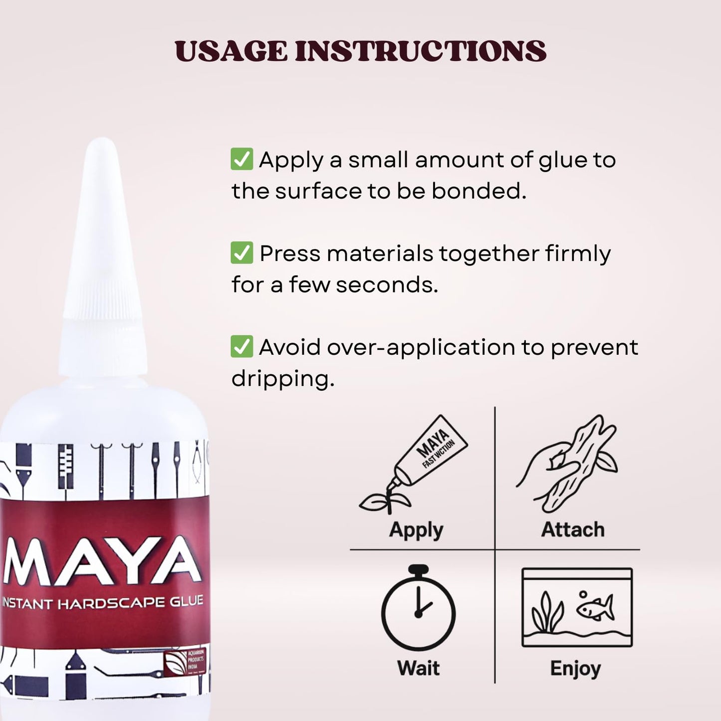 The Scape Right Series MAYA Instant Hardscape Glue | Specially Designed for Aquascaping Enthusiasts (20 gms)