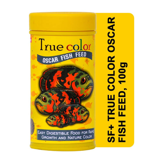 TUNAI Sf+ True Color Oscar Special Fish Food |100G| 4Mm Pellets| Fish Feed Fortified with 55% Protein, Calcium, Vitamins, Has Natural Color Enhancer and Regulates Digestion - All Life Stages