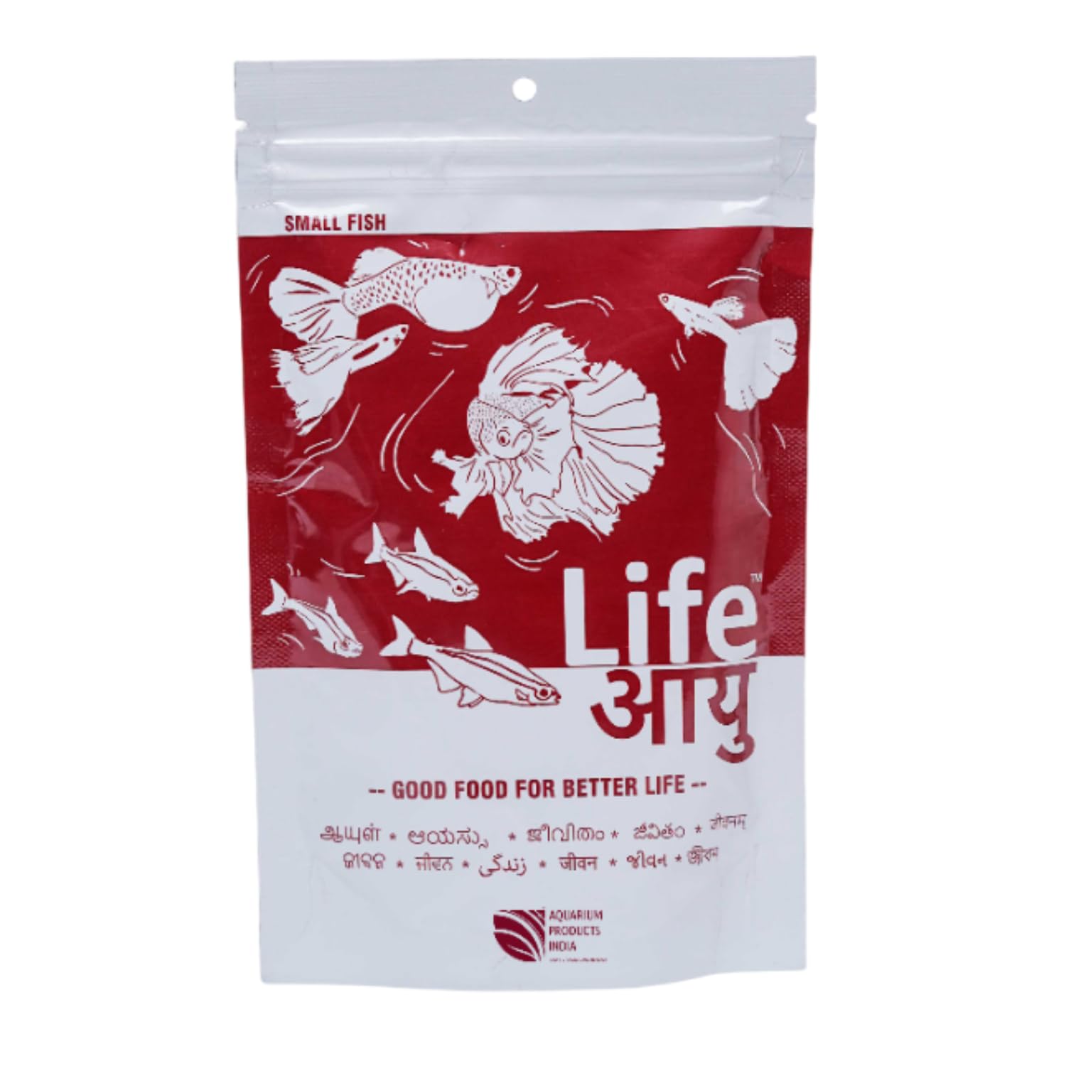 Life AAYU Red Fish Food | Ayurvedic Color Booster with Anchovy & Paprika | for All Fish Sizes | (Small, 100gms)