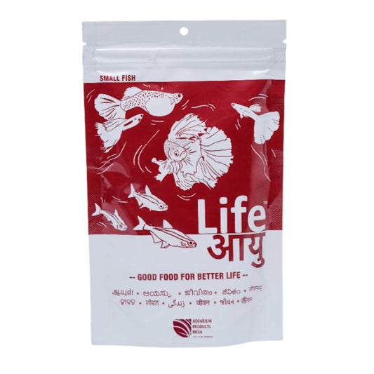 Life AAYU Red Fish Food | Ayurvedic Color Booster with Anchovy & Paprika | for All Fish Sizes | (Small, 100gms)