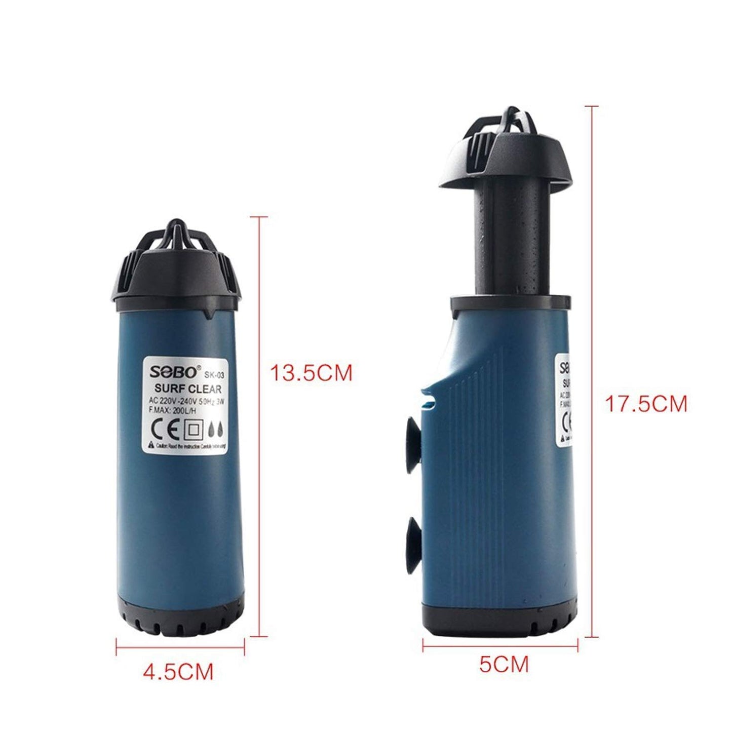 Sobo SK-03 Surf Clear (The Clever Aquatic Surface Skimmer) AC 220-240V 50Hz Power: 3W F.MAX:200L/HR - Central Fish Aquarium, 1 Piece