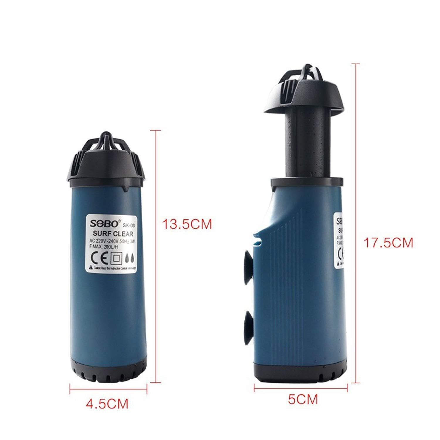 Sobo SK-03 Surf Clear (The Clever Aquatic Surface Skimmer) AC 220-240V 50Hz Power: 3W F.MAX:200L/HR - Central Fish Aquarium, 1 Piece