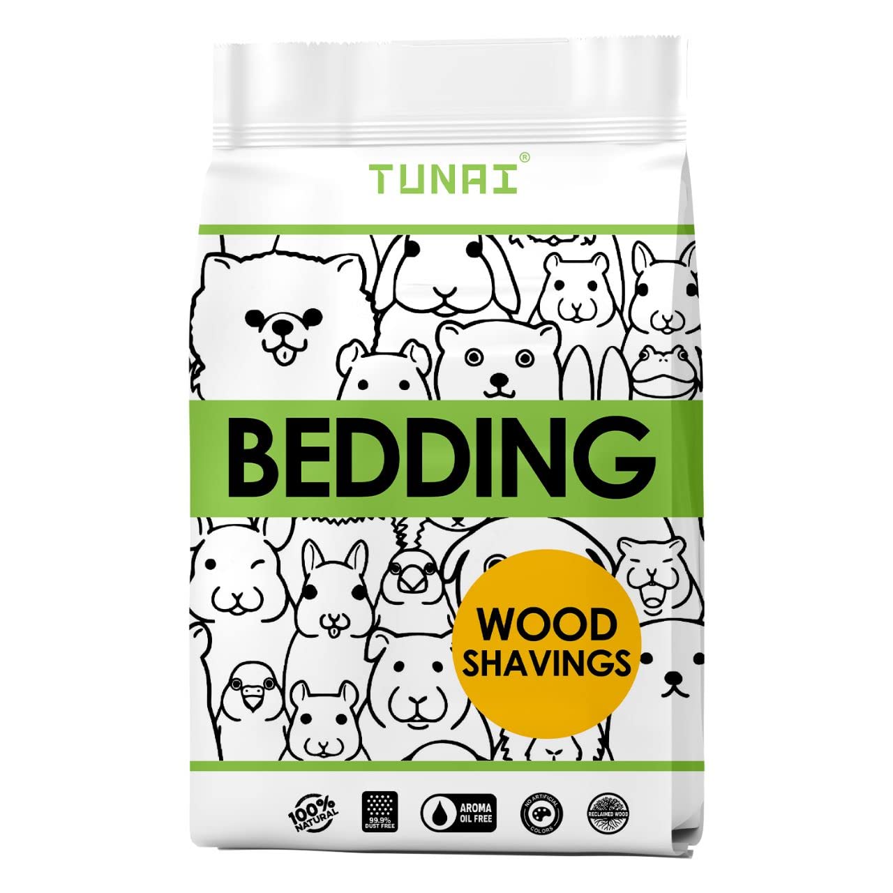 Tunai Natural Wood Shaving Bedding for Rabbit, Guinea Pig, Gerbil, Hamster, Chinchilla, Rat, White Mice, Lab Rat, White Rat, Mouse, Birds, Snake, Turtle, and Other Reptiles, 1KG