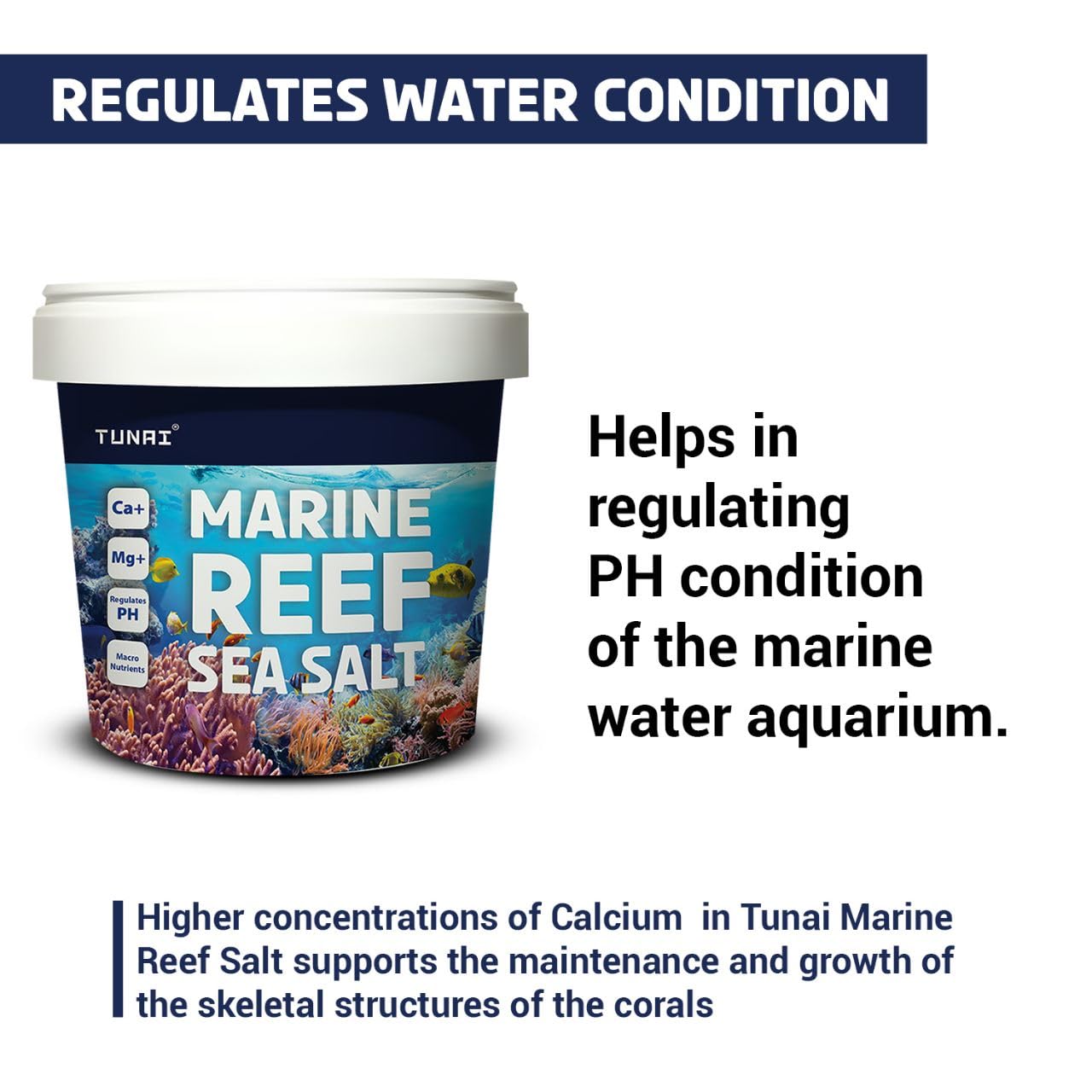 Tunai Marine Coral Reef Base Aquarium Salt for Marine Fish Aquarium (Particles, 1KG)