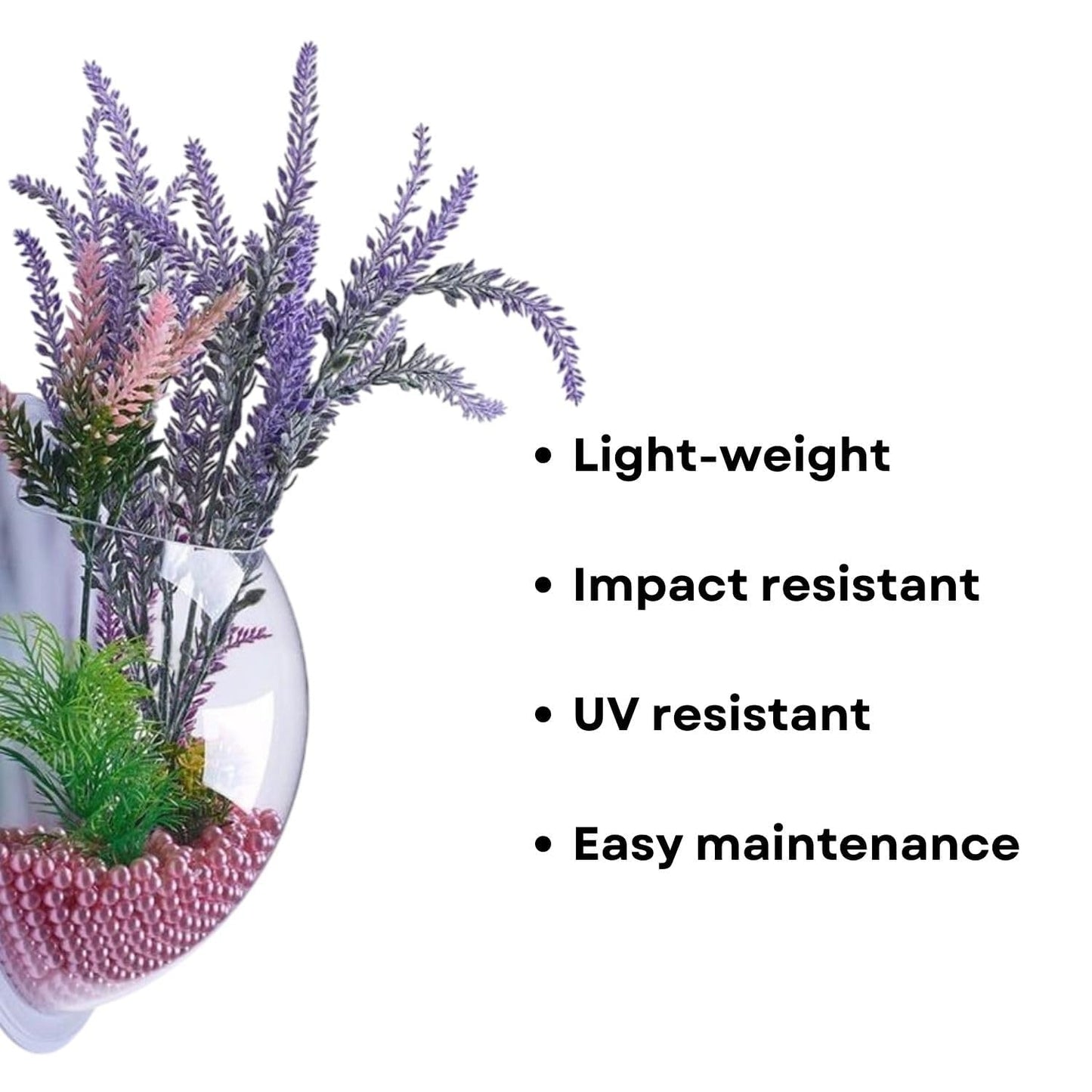 6-inch Wall Mount Hanging Acrylic Aquarium Fish Tank | Suitable for Small Fish & Water Plants | Best Fit for Home & Office Spaces