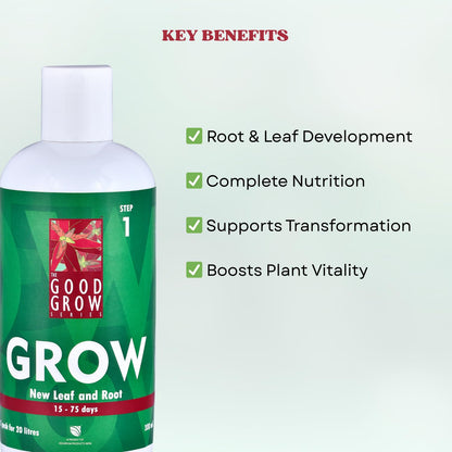 The Good Grow Series Grow | For New Leaves & Roots | Specially Designed to Support Your Plants (300 ml)