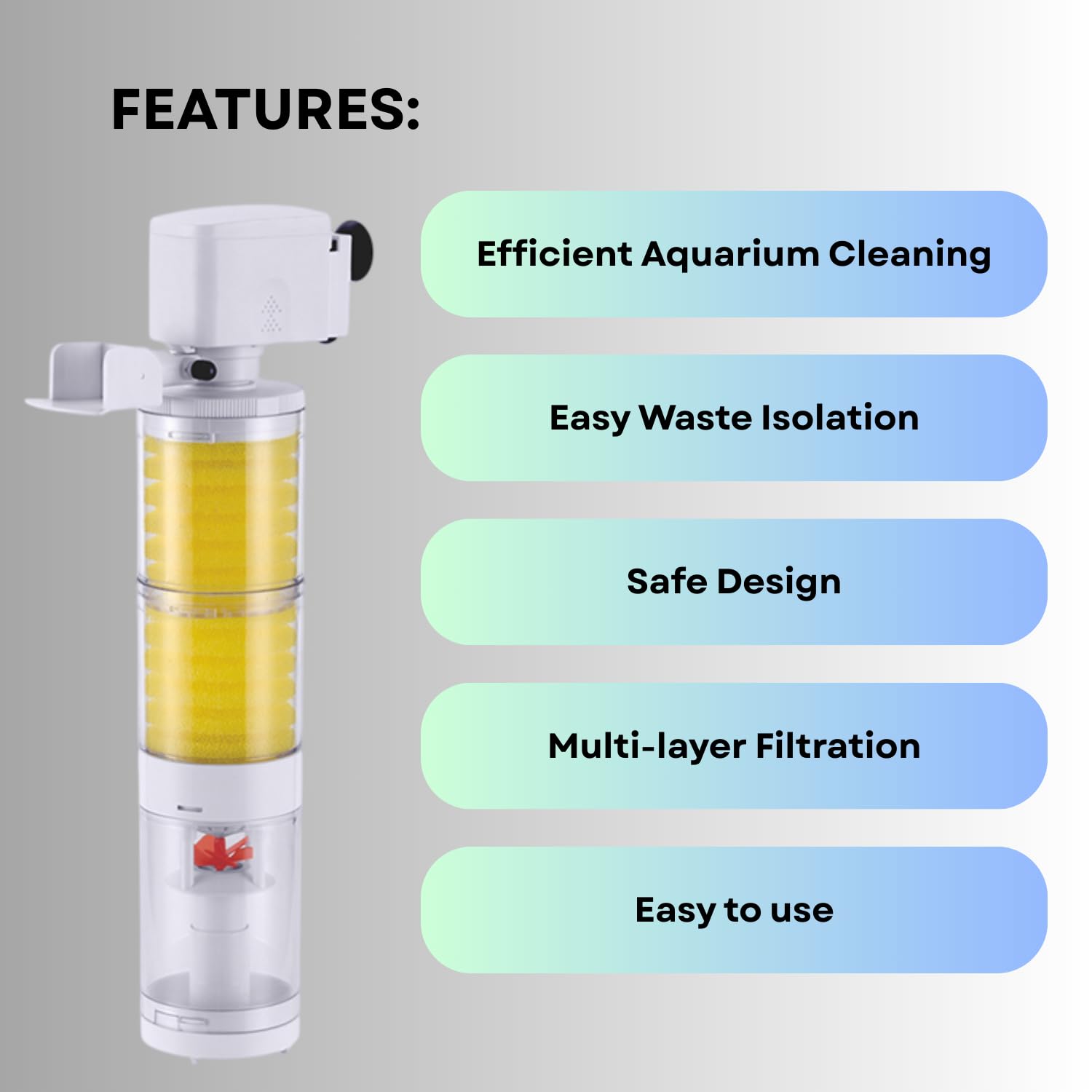 TUNAI S0B0 AQ-103F Multi-Function Internal Filter For Aquarium Fish Tank | Completely Submersible | Suitable For Fresh And Marine Water Tank | Power: 20W | F.Max: 1000L/H | Original from Store